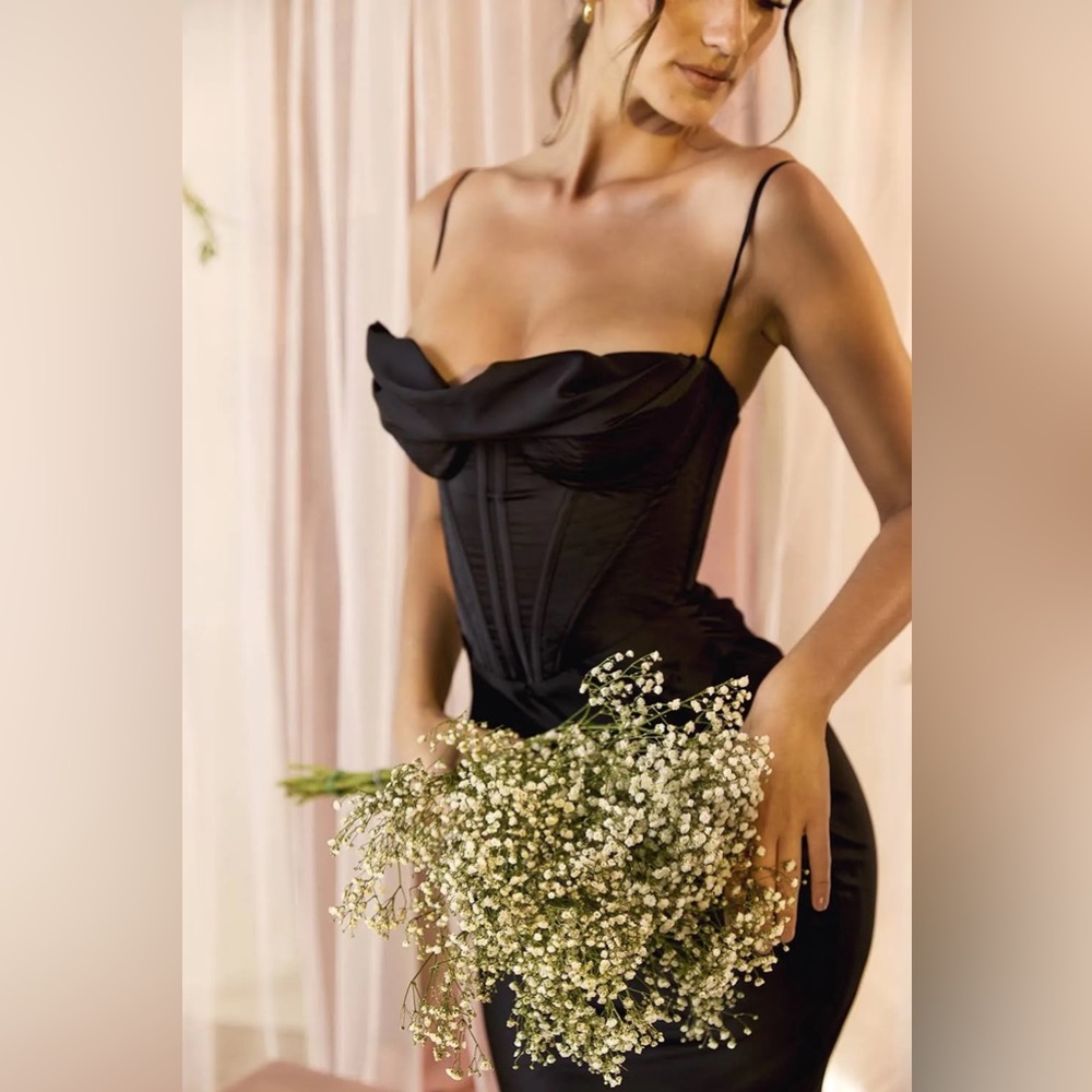 HOUSE OF CB 'Charmaine' Black Corset Maxi Dress NWOT - Picture 10 of 17